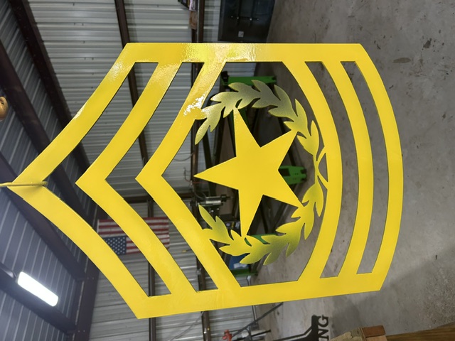 Custom CNC plasma cut military and patriotic design