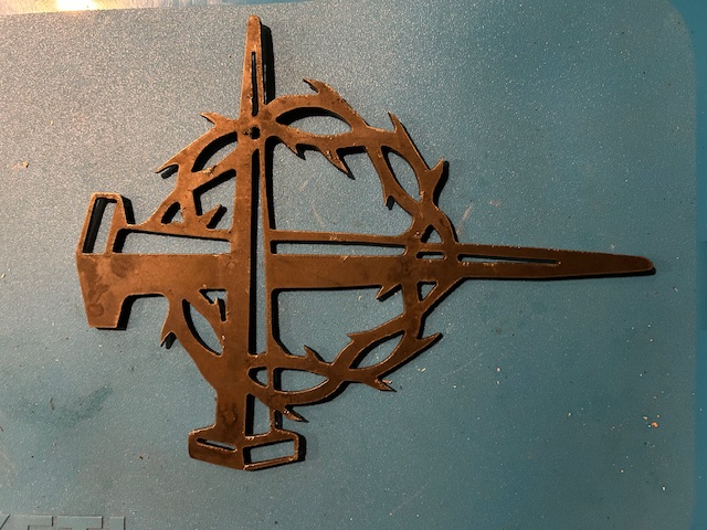 Wall art cross with thorns